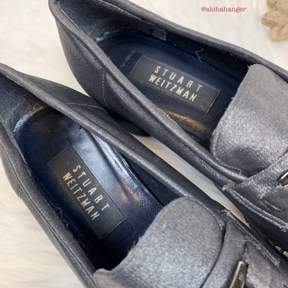 Stuart Weitzman Vintage Gray Slip On Heel Loafers! - Picture 4 of 8